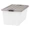 Iris® 91qt. Clear View Plastic Storage Bins with Gray Latching Buckle Lids, 4ct.